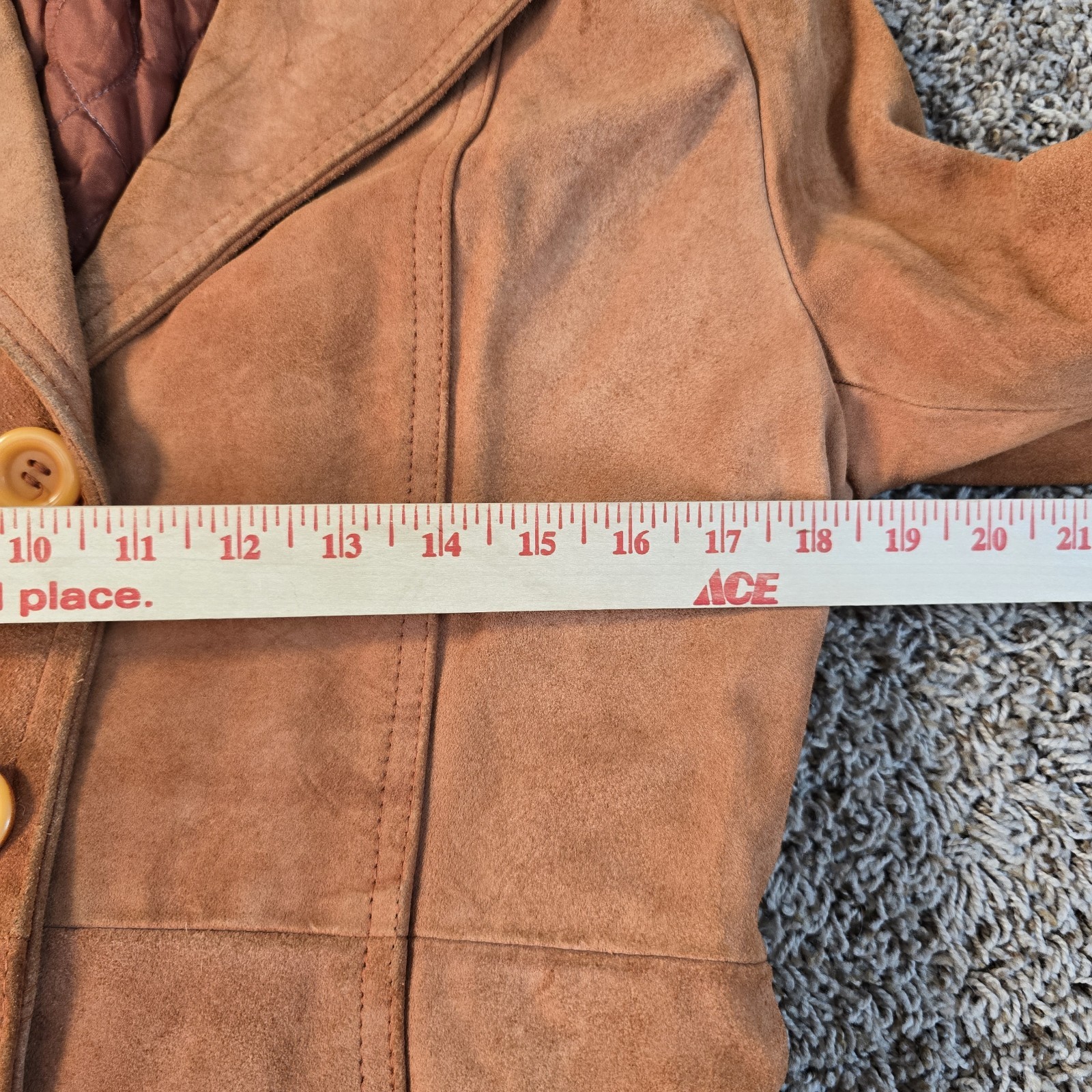 Vintage Suede Leather Jacket Women’s Size 13/14 Medium Uruguay Cowhide Belted