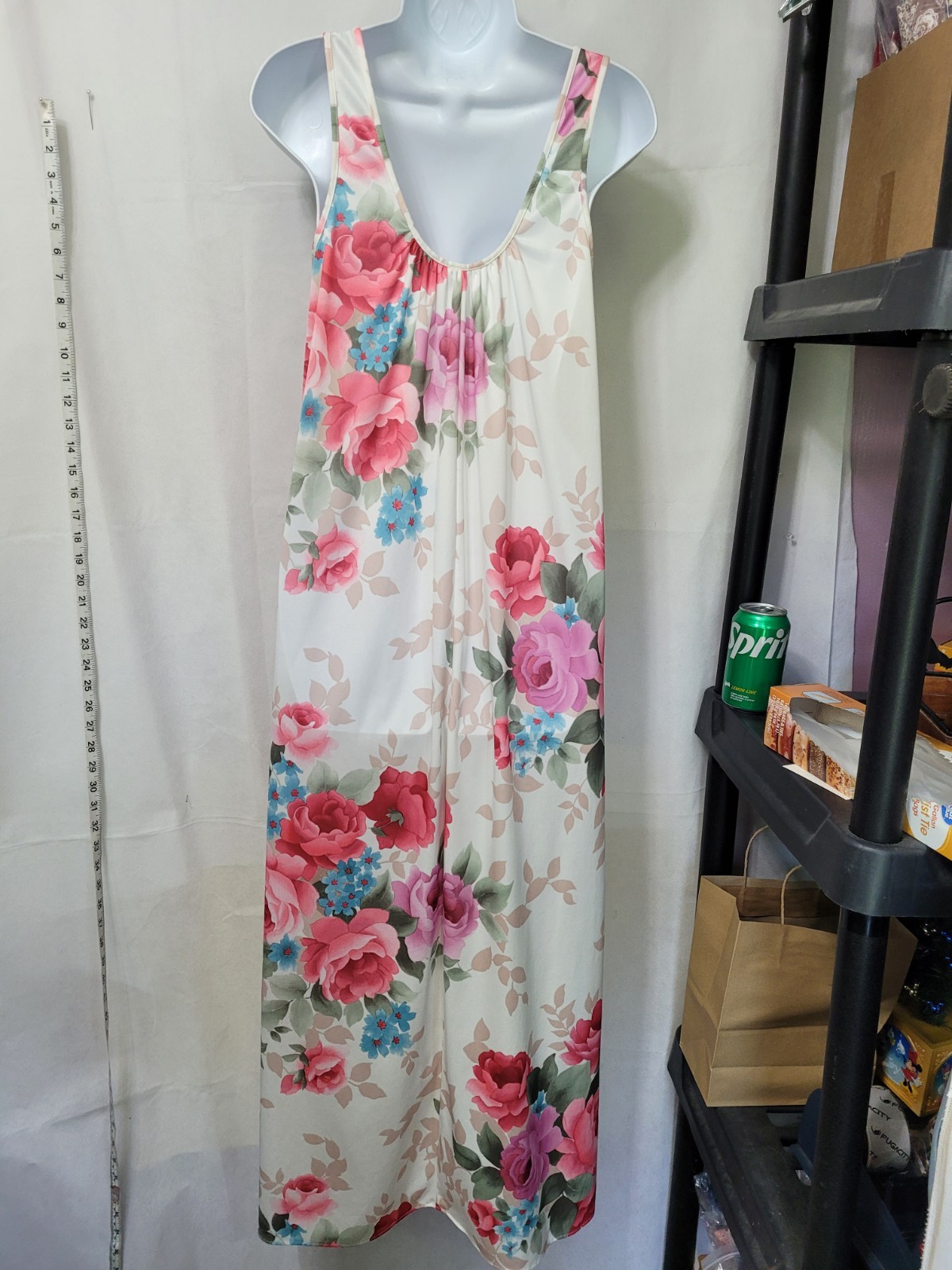 Vintage 60’s Travel-Lite By Boutique Gown M Colorful Fun USA Roses