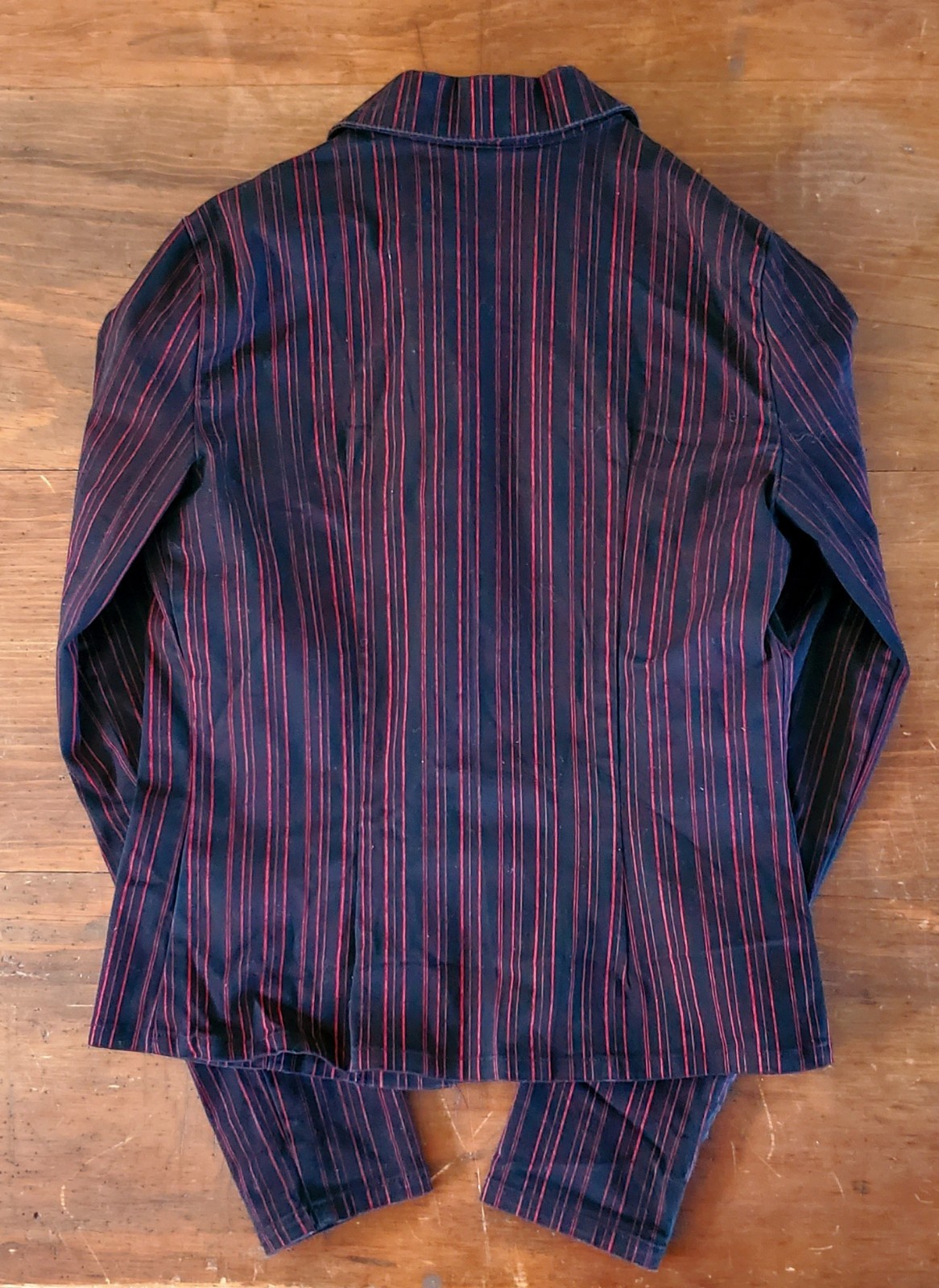 Vintage Lip Service Stretch F*ckin Twill Black red pinstripe blazer SzL Made USA