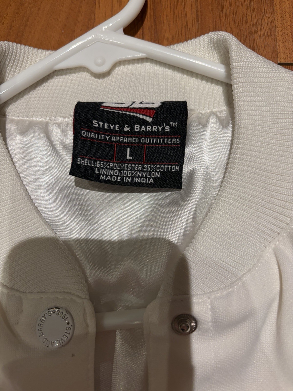 Vintage Steve & Barry’s Unicorn Bomber Jacket White Satin Track Varsity Y2K 00s