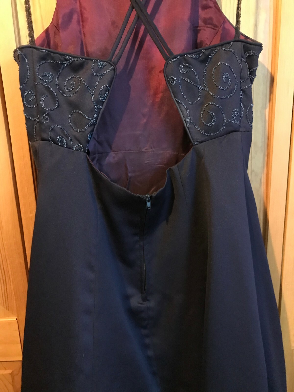 BE SMART VTG 11-12 Purple Sleeveless Beaded lined Floor Length Evening Gown