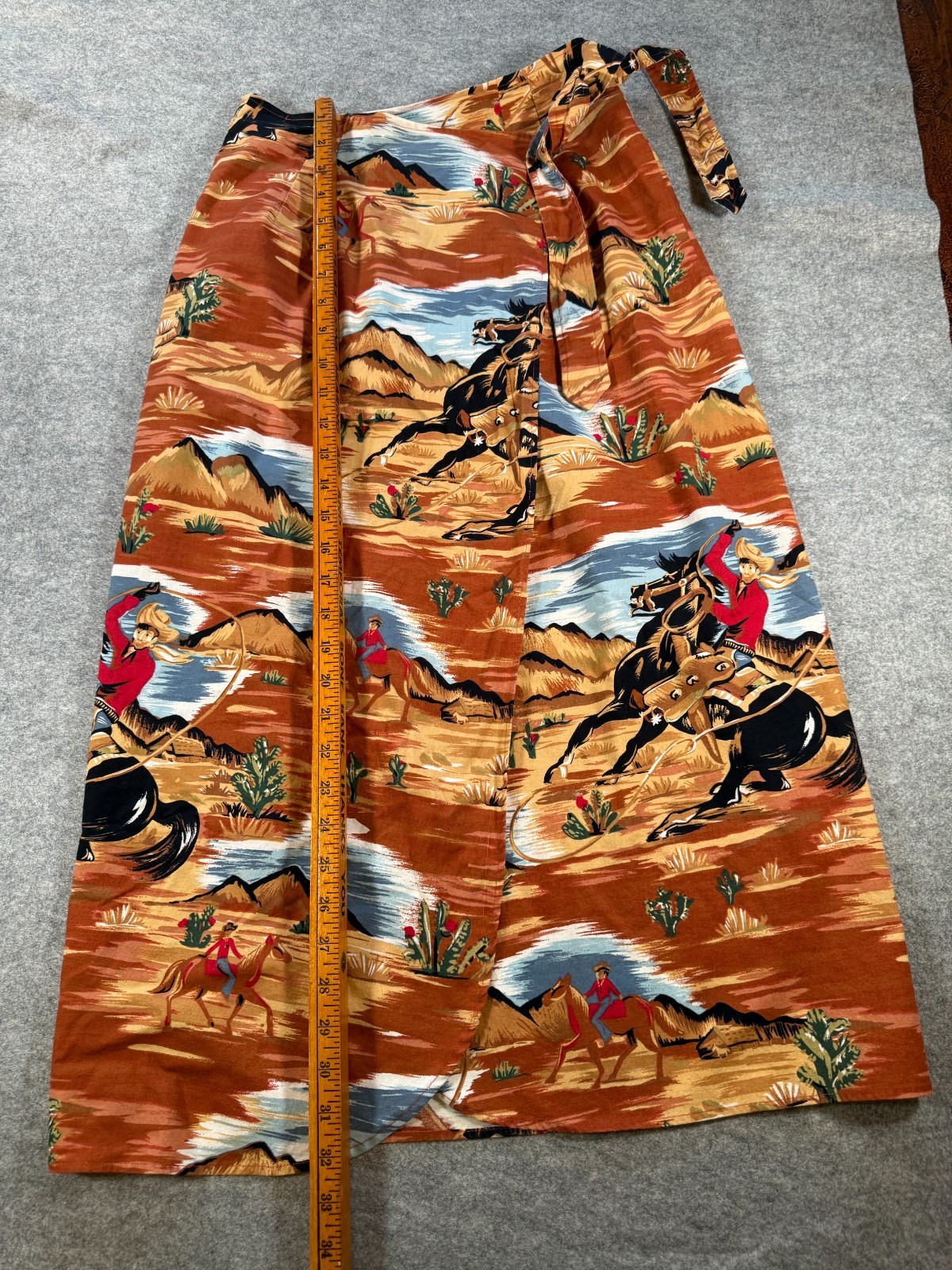 Vintage Gabriella’s Western Wrap Skirt L Cowboy Rodeo Southwestern 100% Cotton