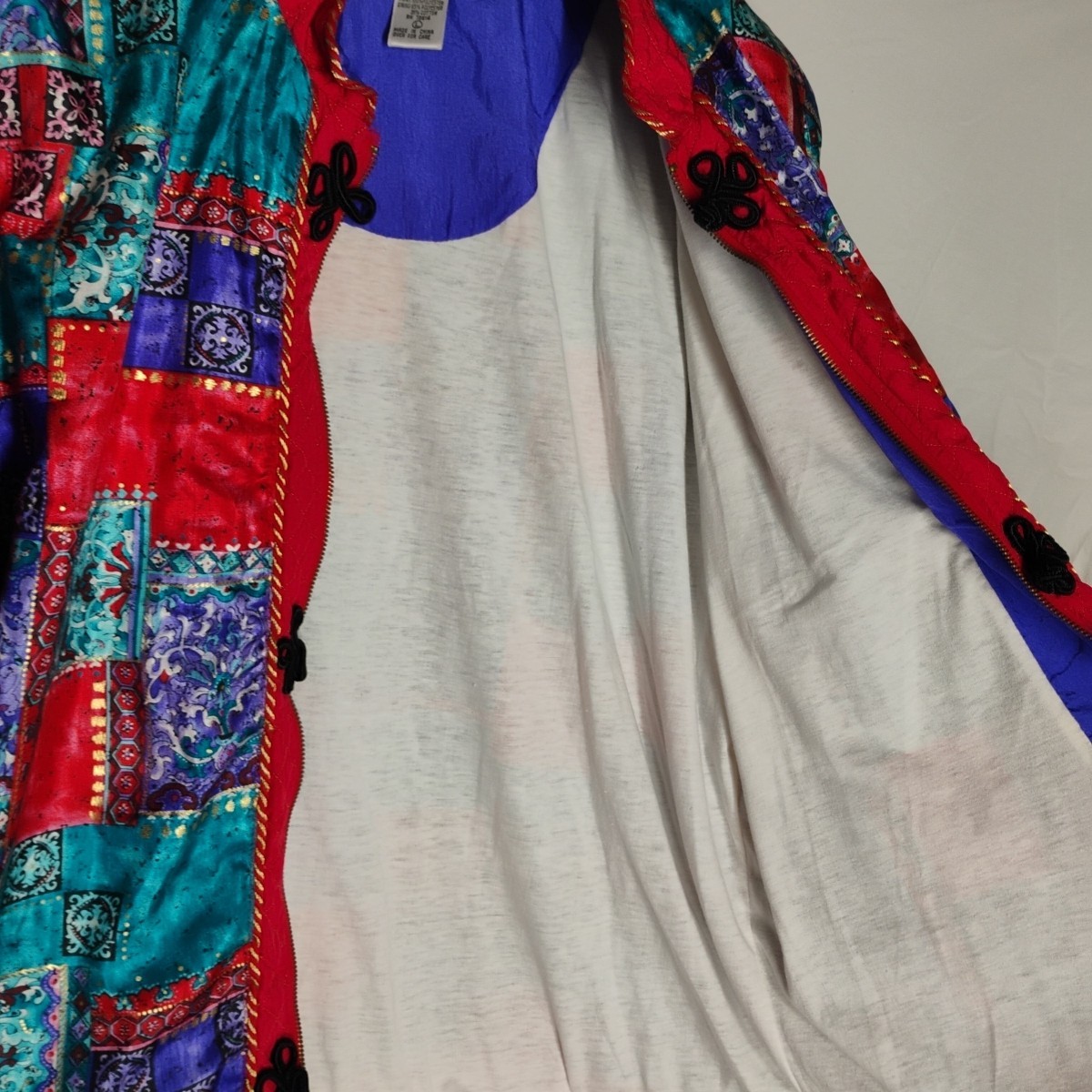 Lavon Vintage 80s 90s Women’s Large Track Suit Jacket Colorful Fancy Minor Flaw