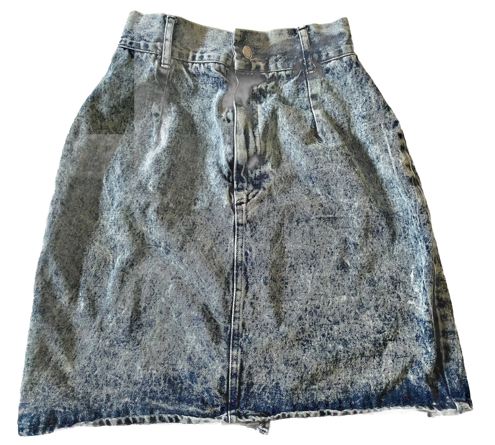 Vintage 80s Stonewahsed Denim Skirt Women’s 7 KAYO of CA Acid Wash Jean Go West