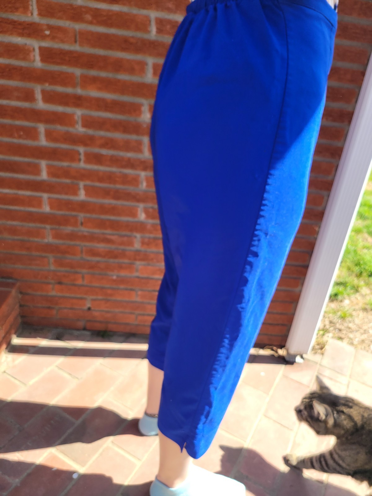 Vintage 80s 90s UNITS Modular Clothing Electric Blue Capri Pants Size Med/Large