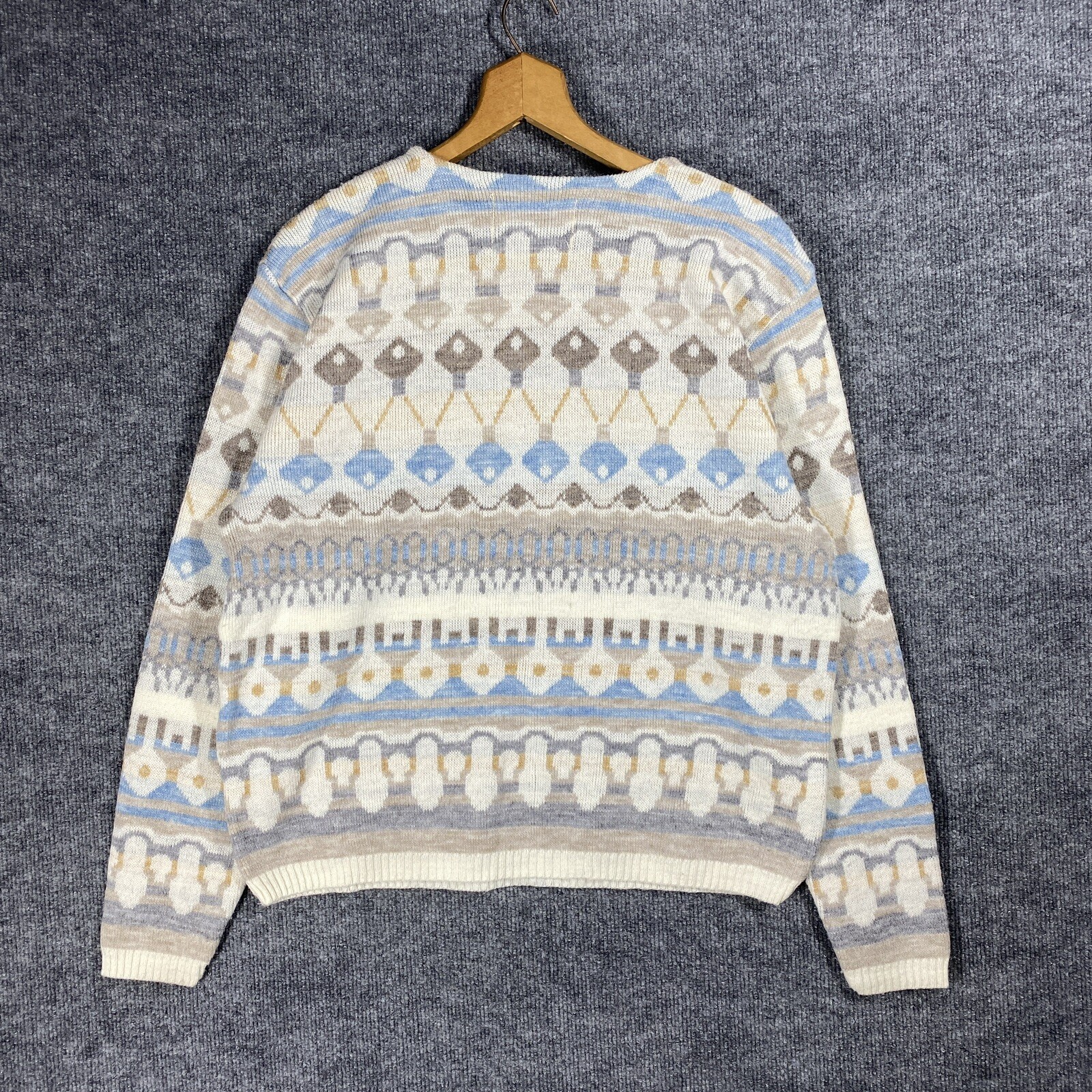 VINTAGE 60s Jersild Fair Isle Crewneck Sweater Women Size Large Nordic Acrylic