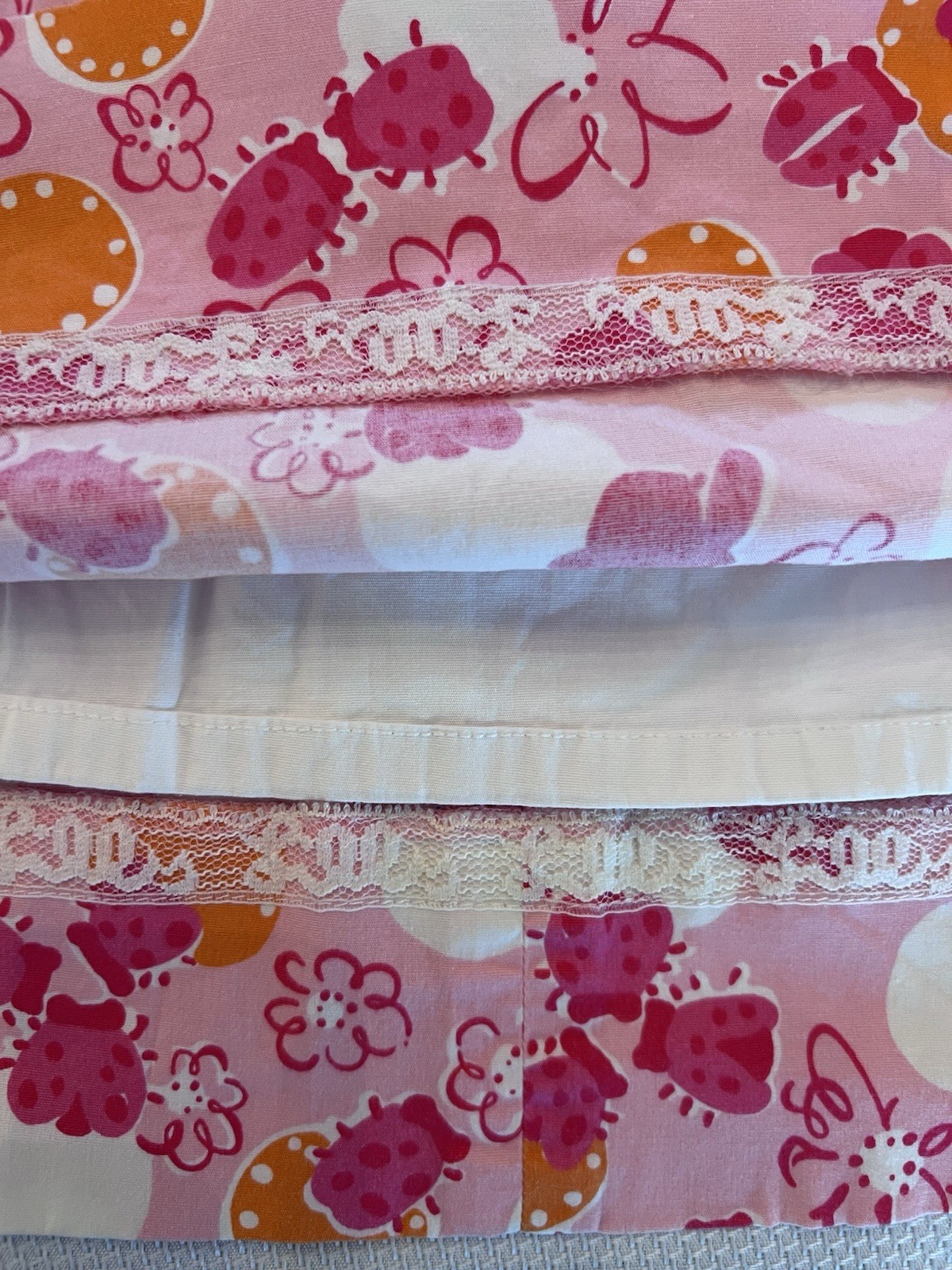 LILLY PULITZER (6) VINTAGE Bocci Citrus Bee Ladybug WHITE LABEL Pink Floral EUC