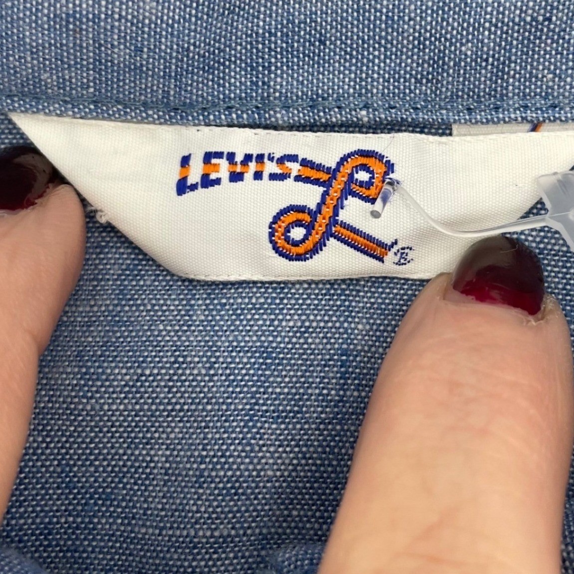 Vtg 70s Levis For Gals Western Shirt Looped L Tag Pearl Snaps L 20″ PTP Rare