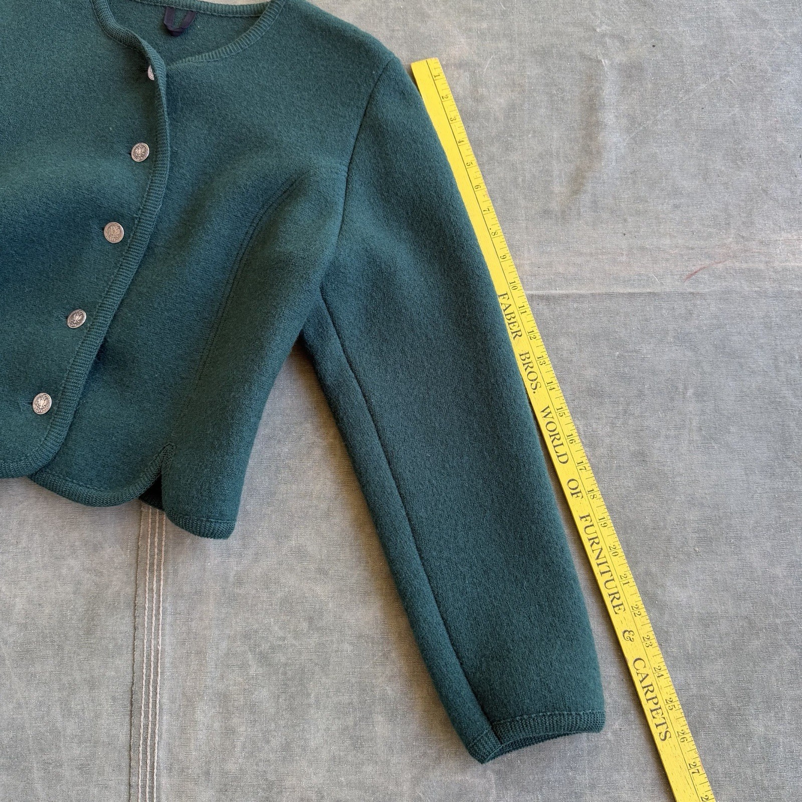Vintage Edinburgh Wool Sweater Women’s 14 Gold Buttons Made In Scotland 80s