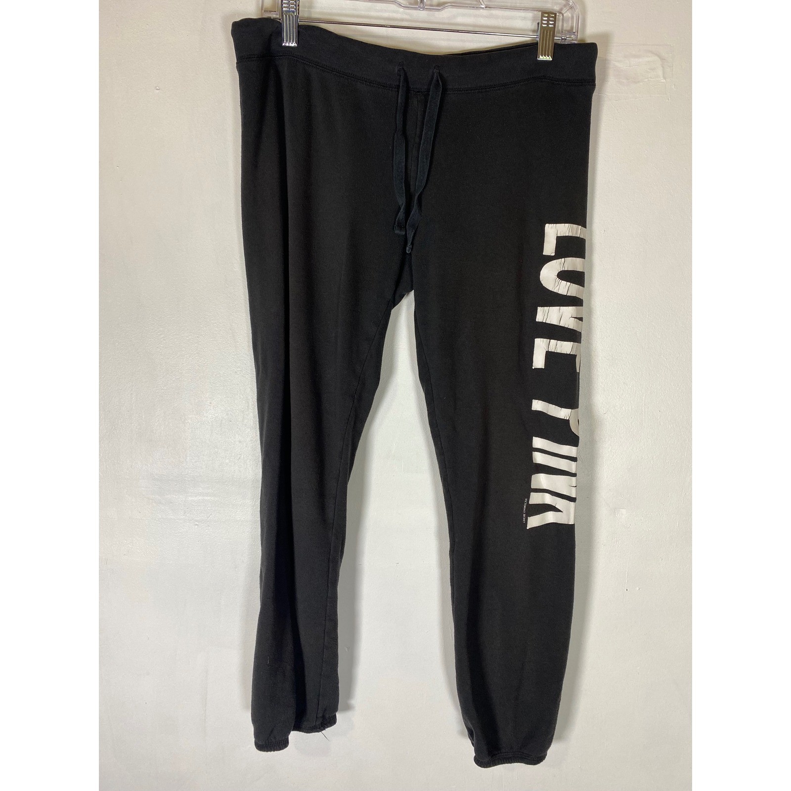 Victoria’s Secret PINK Joggers Small Black Sweatpants Lounge Y2K Athleisure S