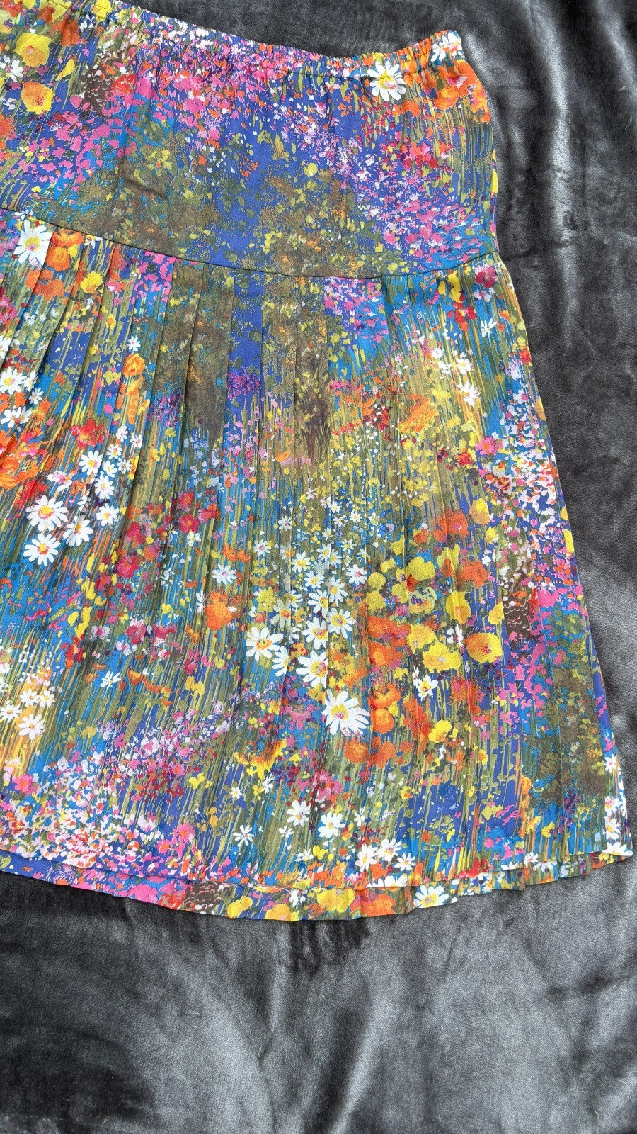 vtg 70s 80s Whimsical Hippie Boho Ditsy Floral Sheer Pleated Skirt VTG SZ 18
