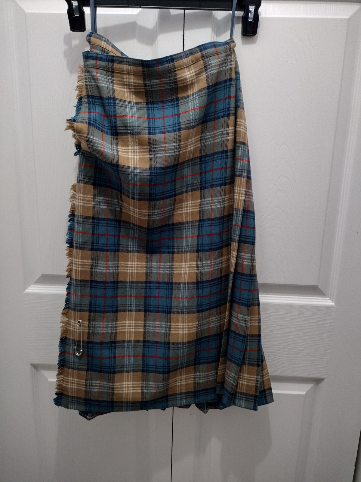 Vintage The Scotch House Wool Plaid Kilt Skirt Scotland 24 Waist Dark Academia