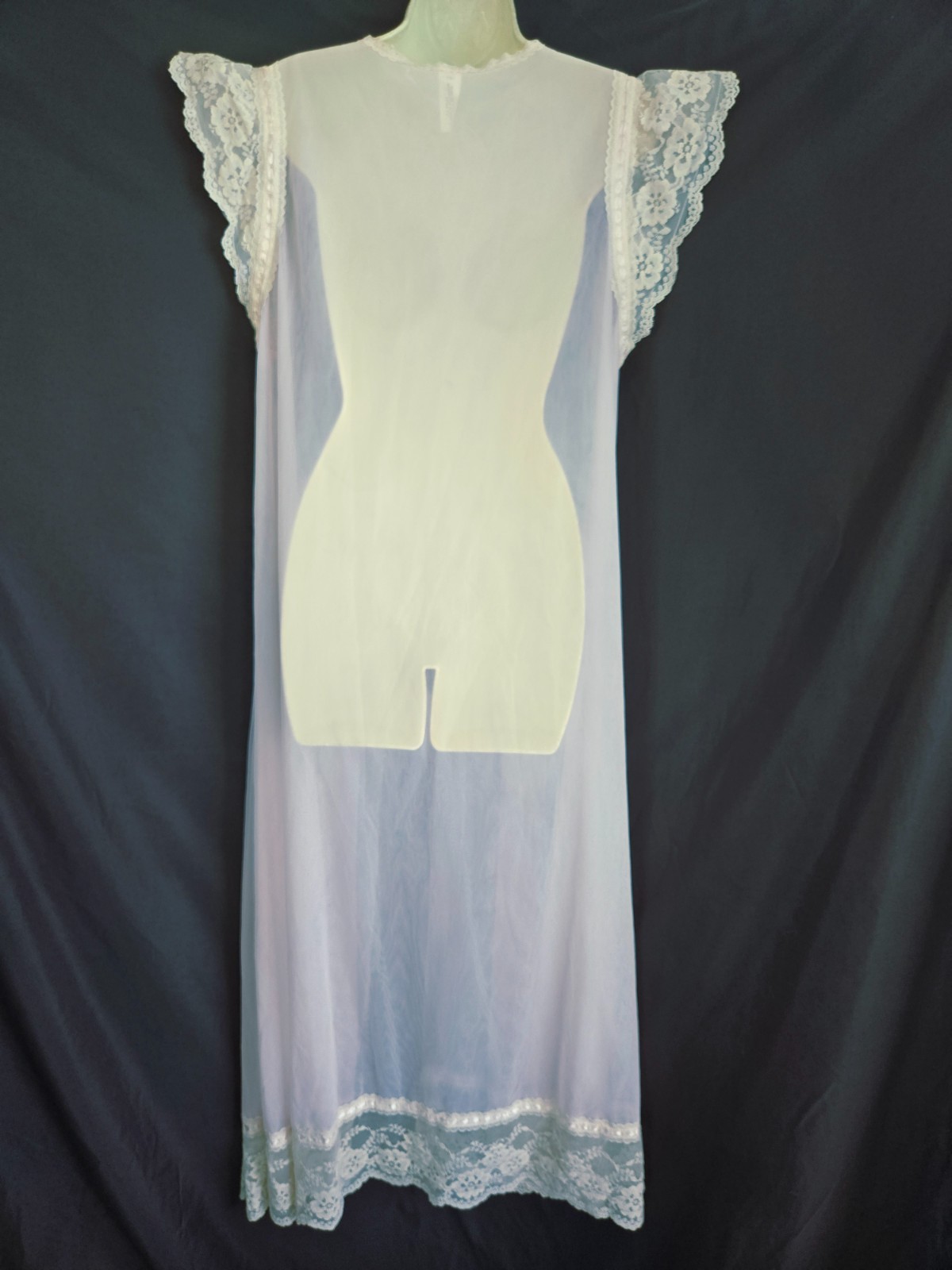 Vtg 60s Gilead Pink Dbl Layer Nylon Chiffon Nightgown Long Peignor Robe SET M