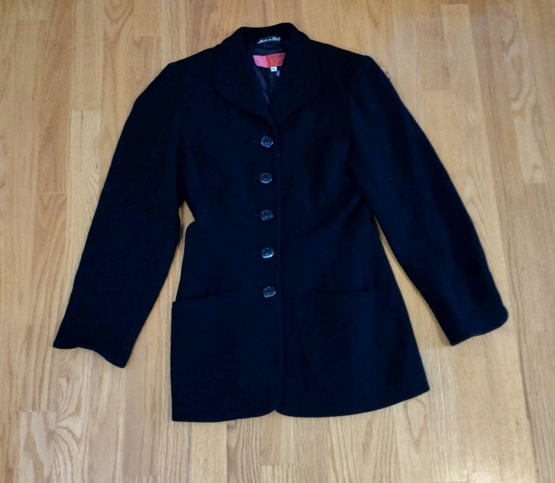 Vintage Emanuel Ungaro Solo Donna Black Blazer Women’s Size 6 Retro Designer