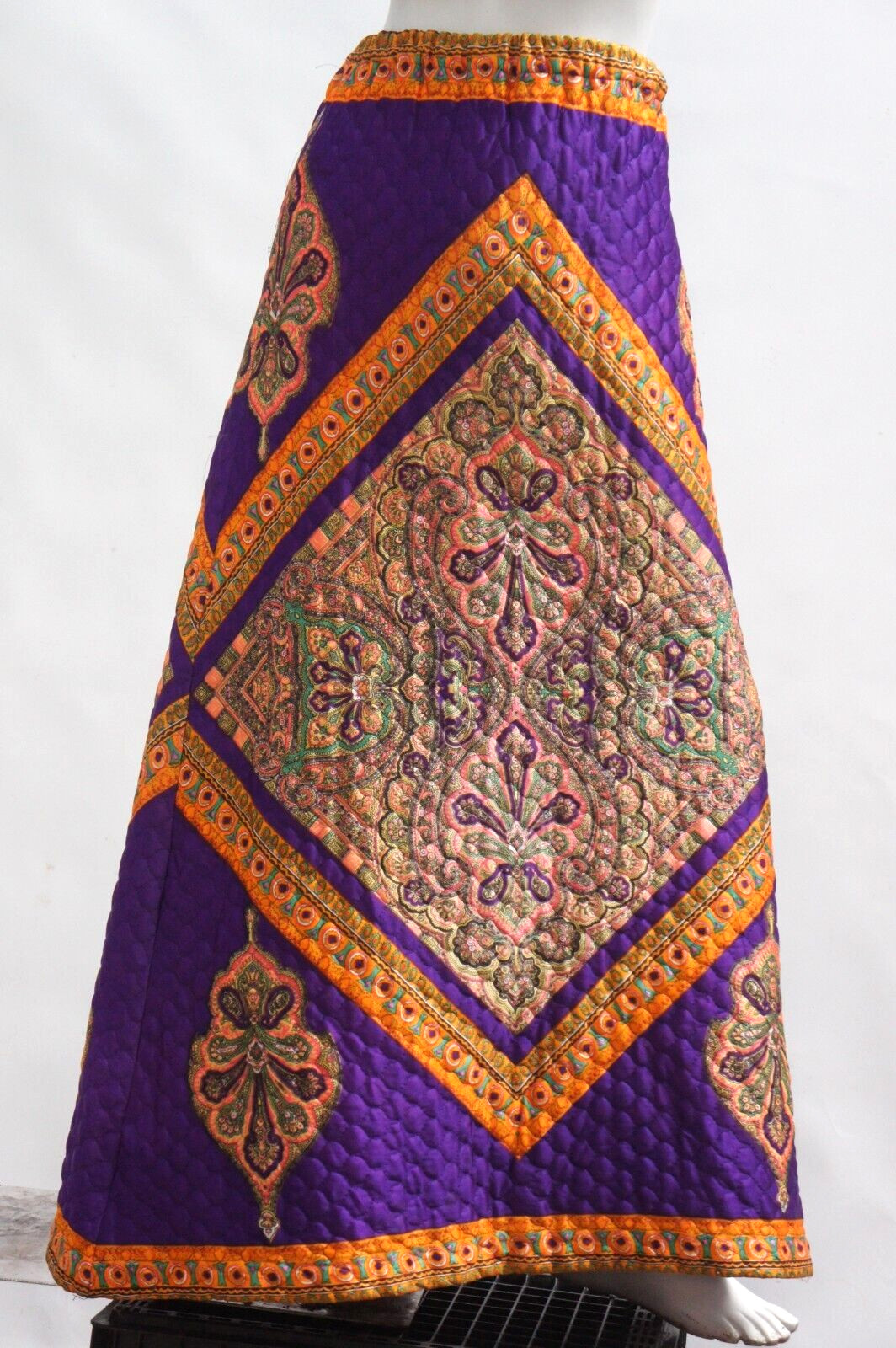 Vintage 60s Quilted Maxi Skirt By Adelaar’s Aristocrat Hippie Boho