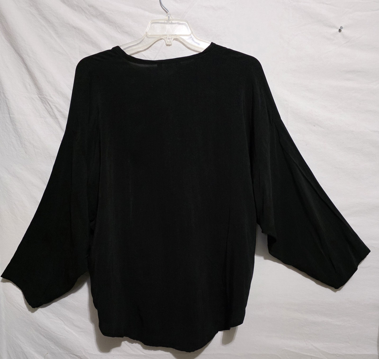 SU-ZEN OS Fits L thru 2X Tunic Top Black Silky Whimsigoth Fairy Grunge ’90s