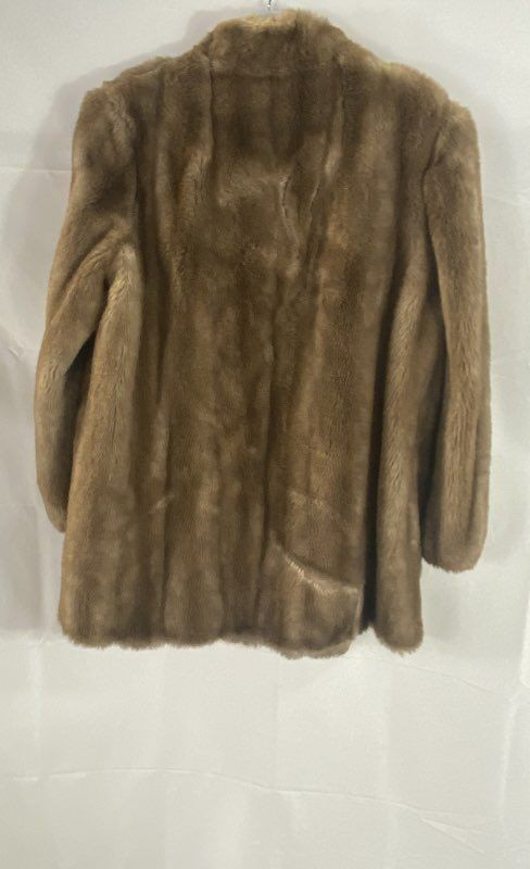 Vintage 70s Career Originals Women’s Brown Tissavel Faux Fur Coat Size 16