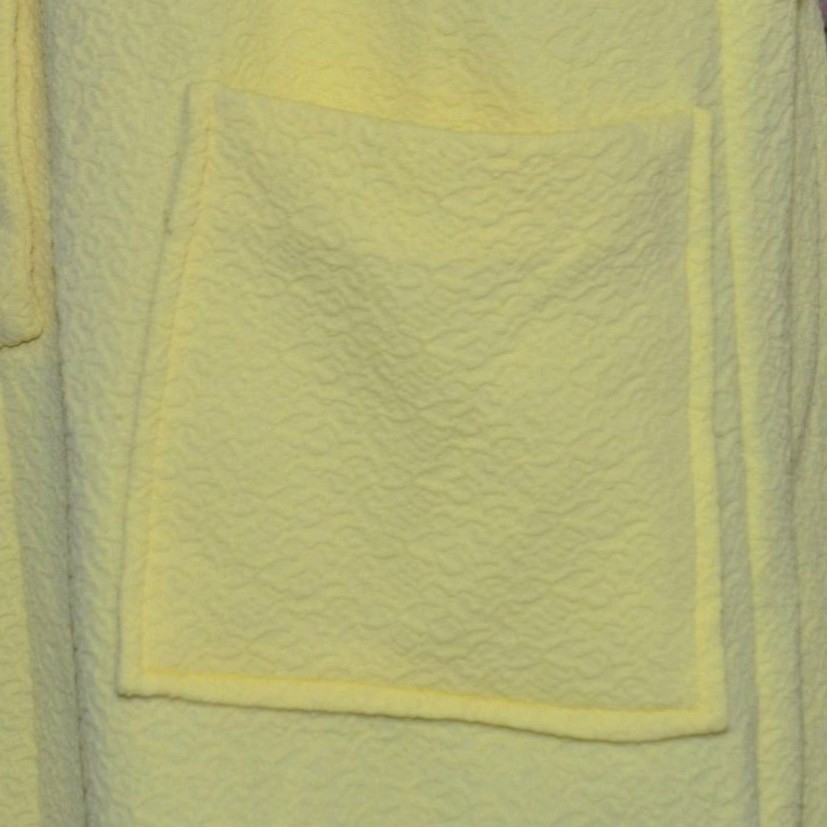 VTG Retro Mod XL 1X Handmade Housecoat Shift Dress Butter Yellow Patch Pocket