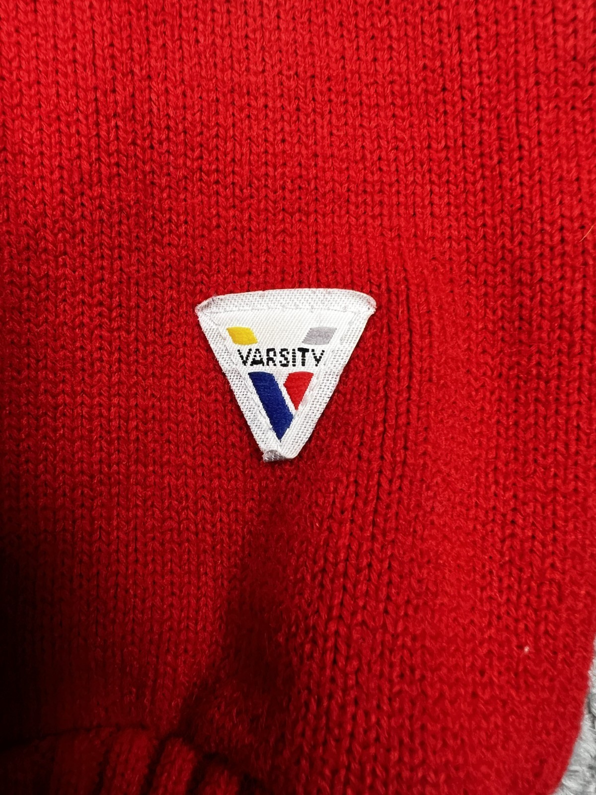 Varsity Red White Cheerleader Acrylic Pullover Sweater Shirt Medium Cardinals