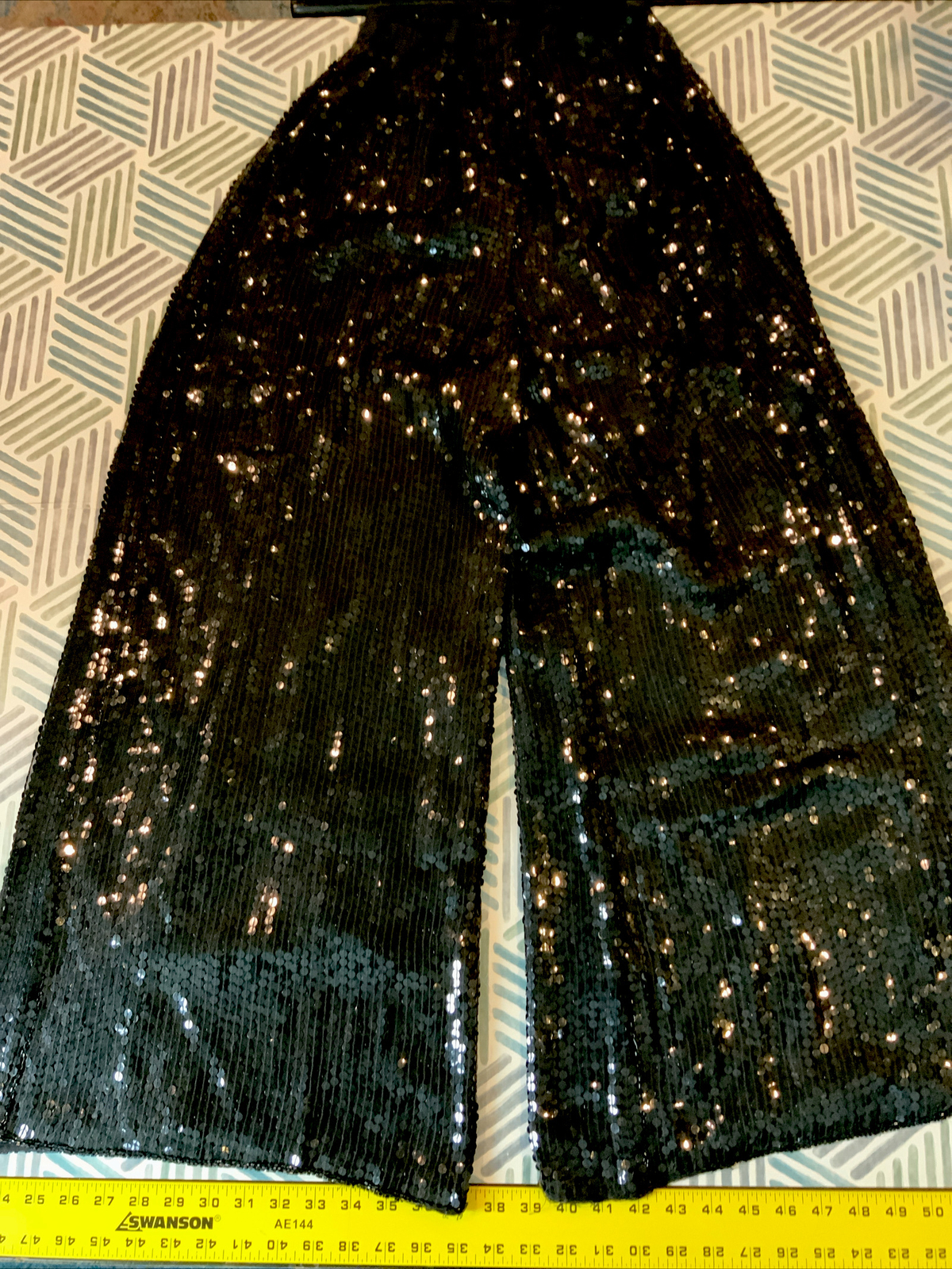 Jean by Joseph Le Bon Vintage Sequined Beaded Evening Palazzo Pants Sz M ￼￼