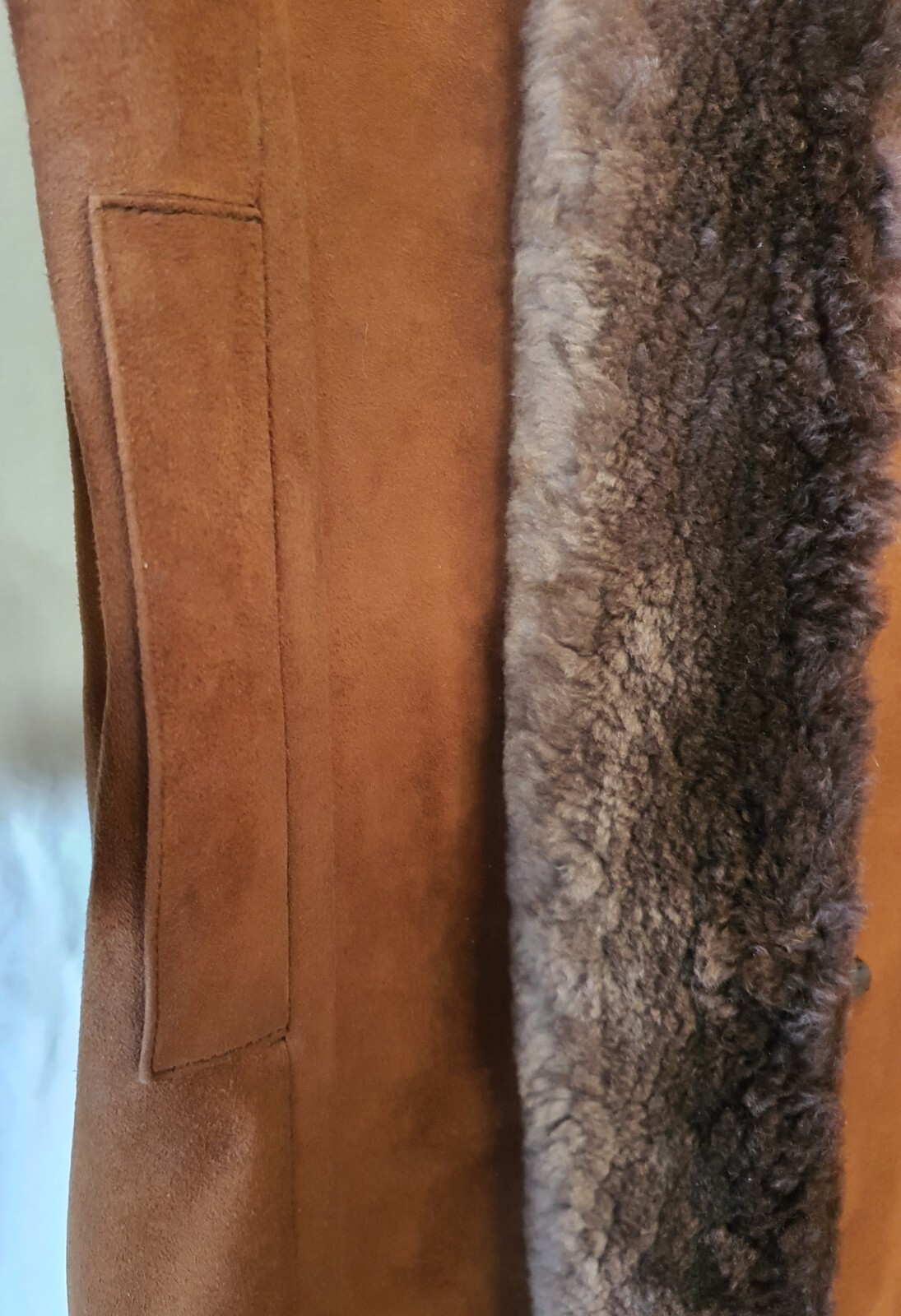 Vintage Lisal Melbourne 1970s Afghan Suede Coat with Lambs Wool Cuffs Collar SzS