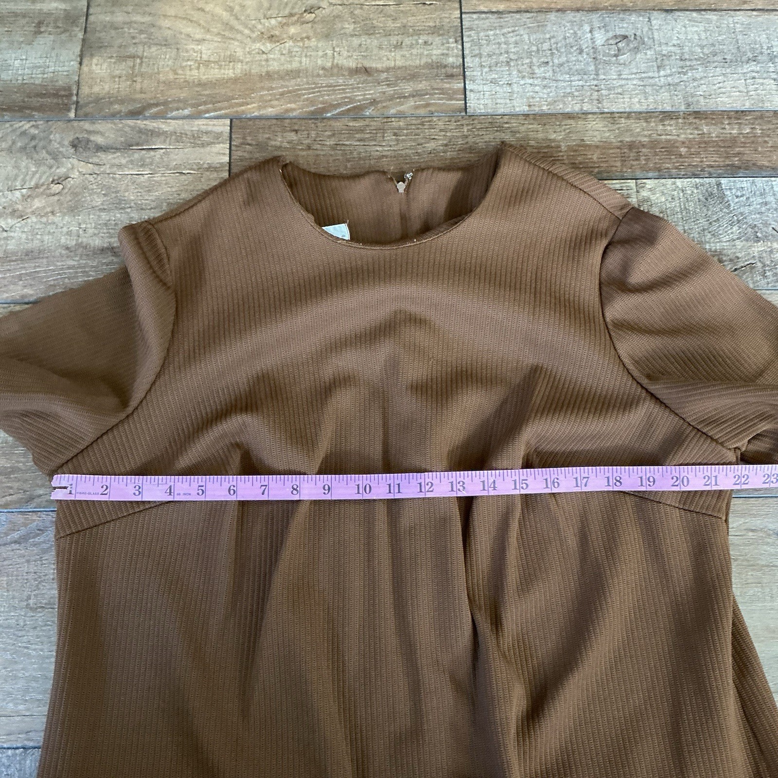 VTG Hopewell Custom Sizes Colorblock Dress Brown Tweed Shift Sz L Jonathan #31C7