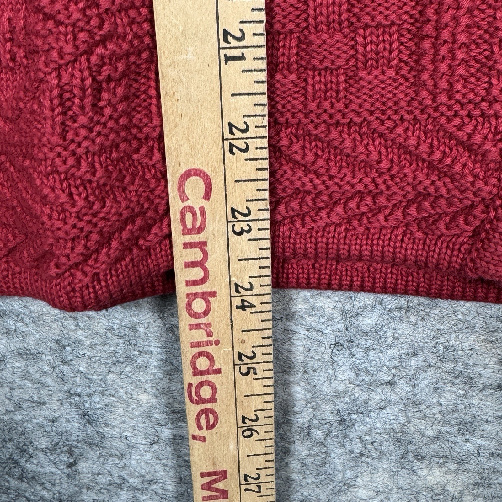 Vintage Womens LL Bean Red Button Up Cardigan Sweater Size M 19×24 100% Cotton