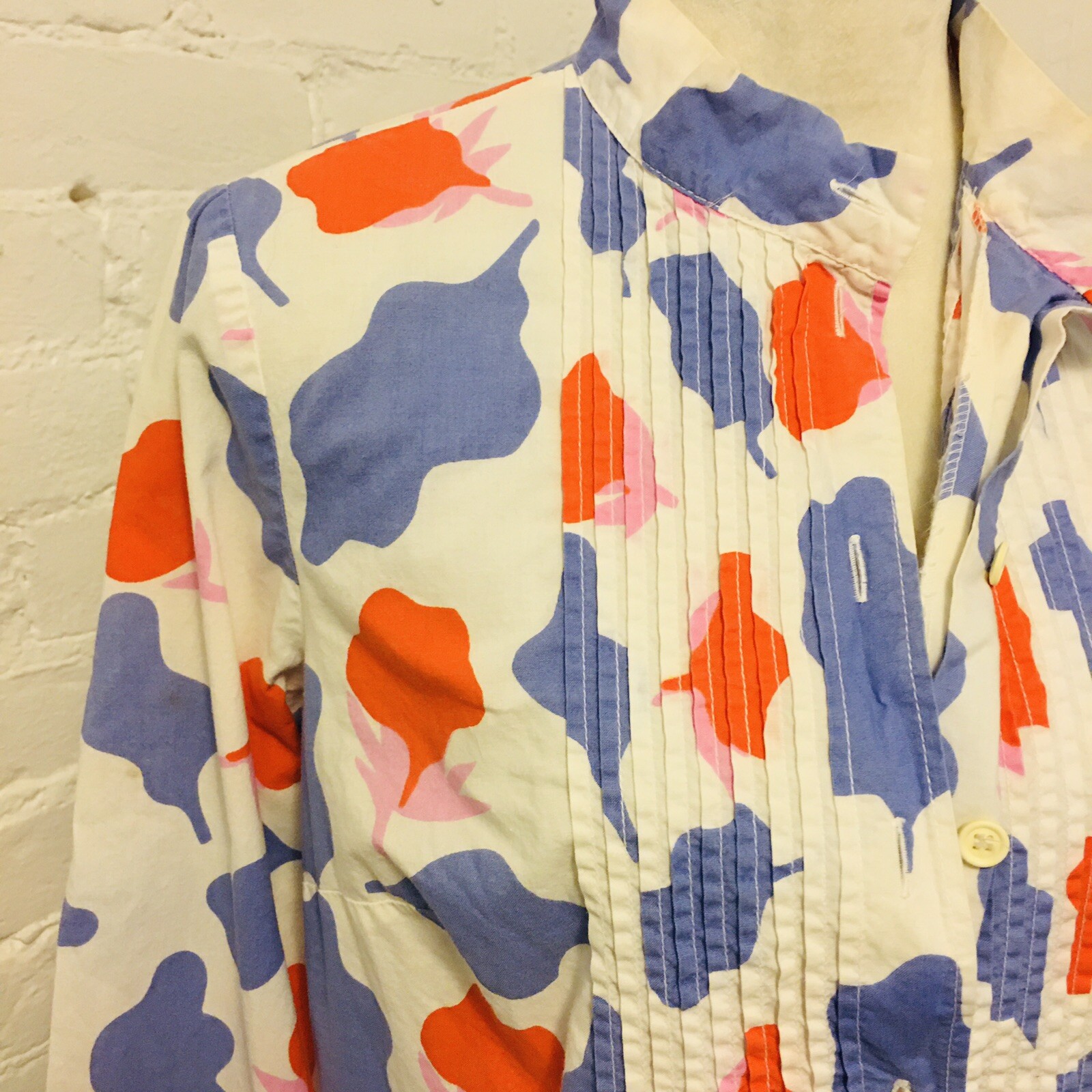 Marimekko vintage 70s cotton pintuck mini dress or tunic 42