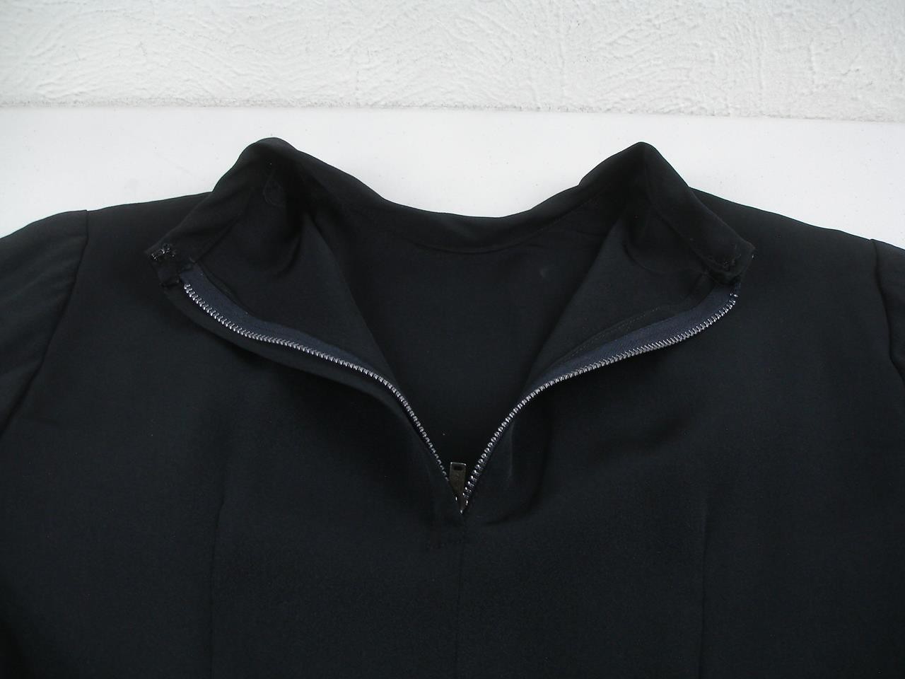 Women’s sz XS Vtg 1920’s Black Crepe Dress Peplum Bow Ruched Sleeves Long Sleeve