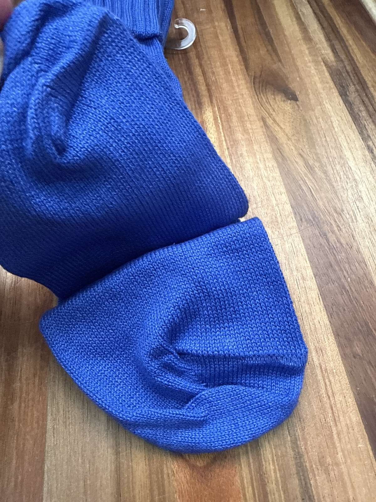 Vintage 1980s Trimfit Blue Cotton Blend Socks Size 9-11 USA Made