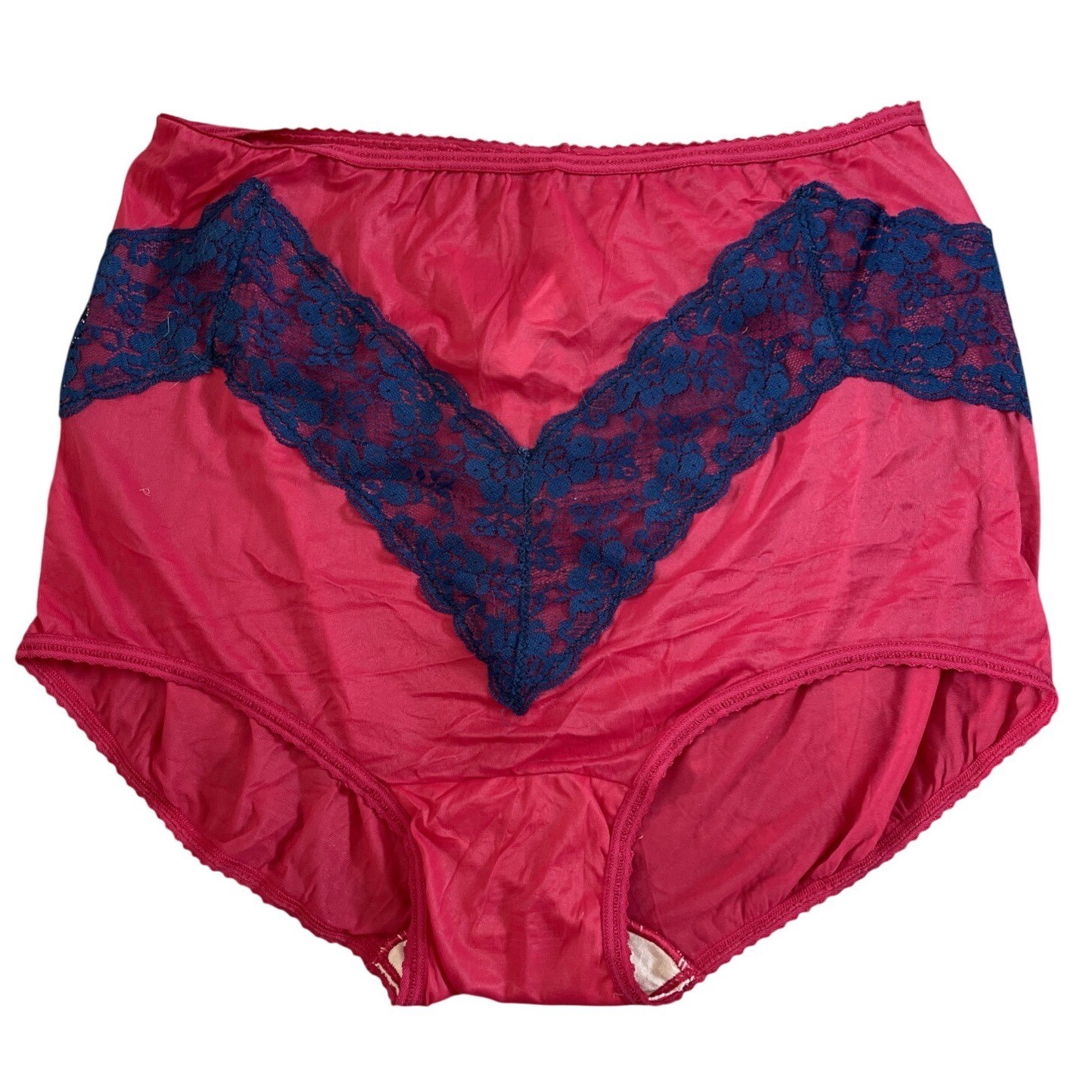 Vtg Bali Panties Bow 2633 Sz 3xl Red Lace Sheer Sissy Ruffle Sexy Babydoll