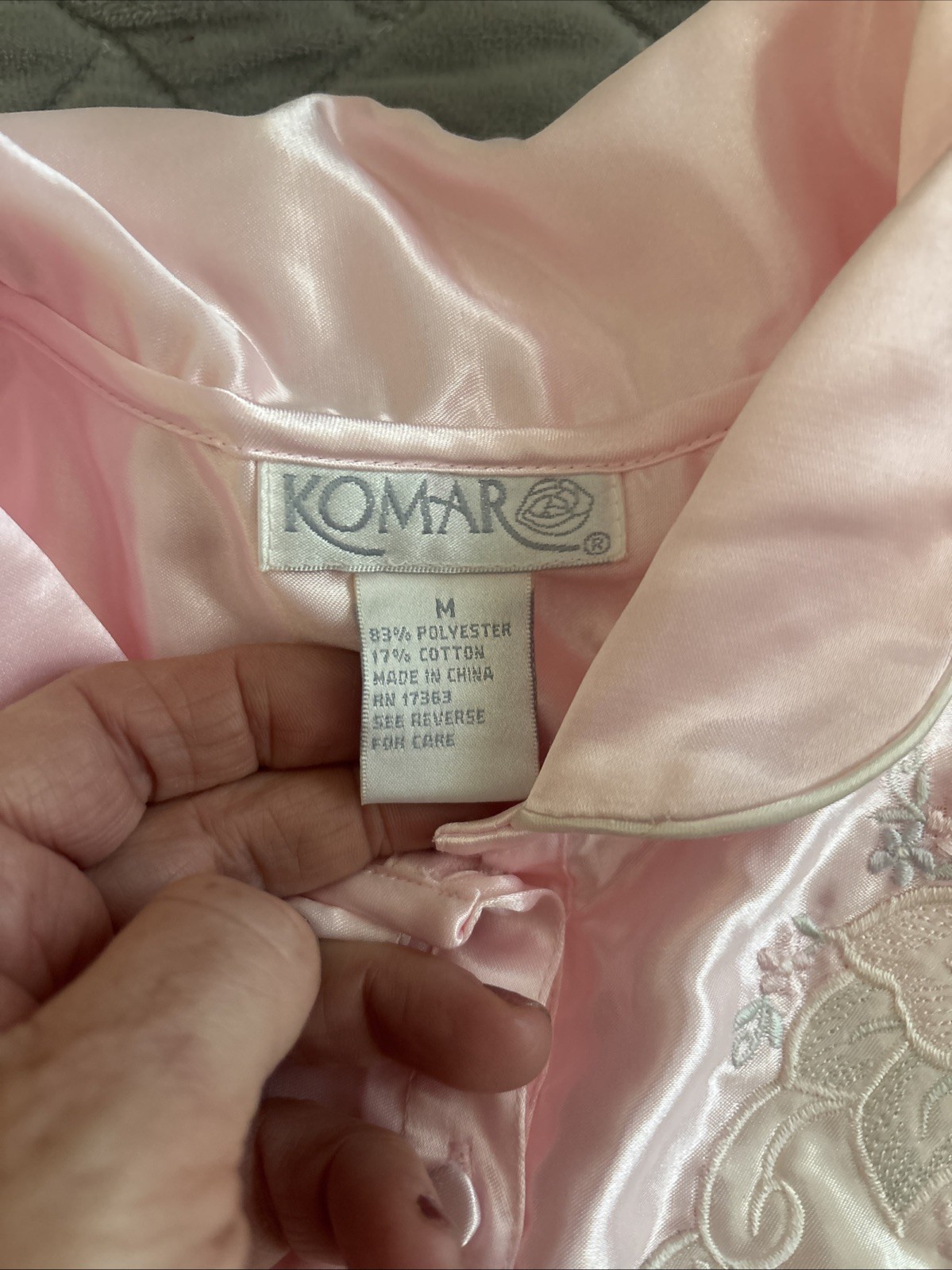 VINTAGE KOMAR Medium Long Nightgown Silky Nylon Pink New Original Tags