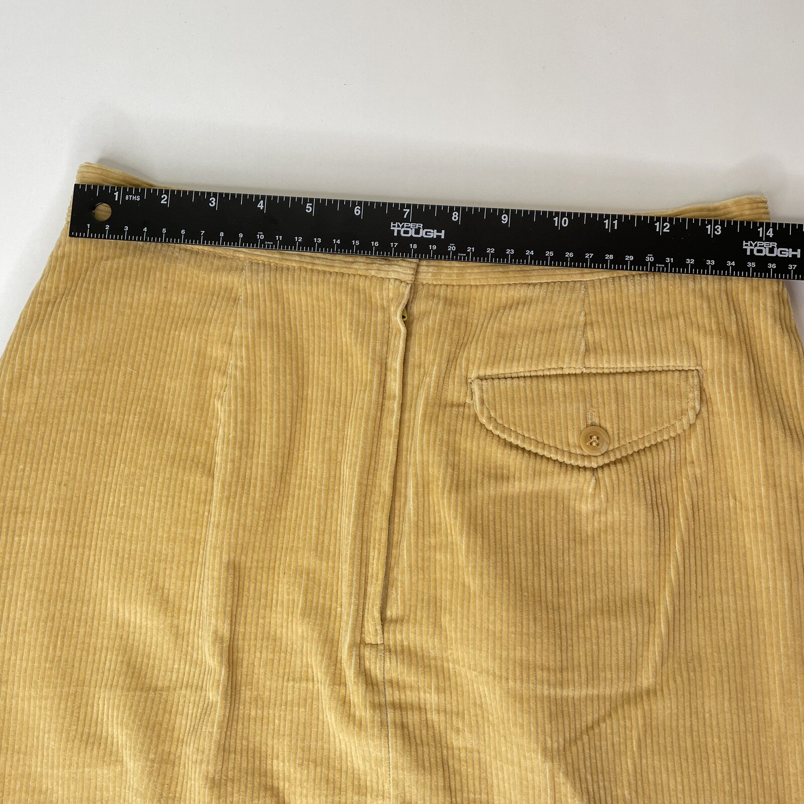 Vintage Picket & Post Corduroy A Line Skirt 14 Petite Pockets Beige Knee Japan