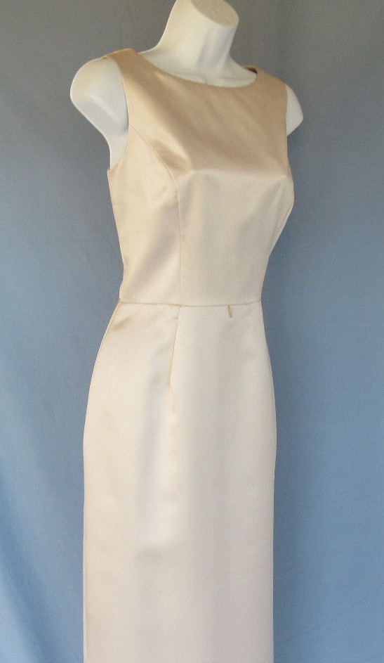 VINTAGE 1990s EN FRANCAIS PETITE HUEY WALTZER DRESS SIZE 8 SILVER GRAY POLY