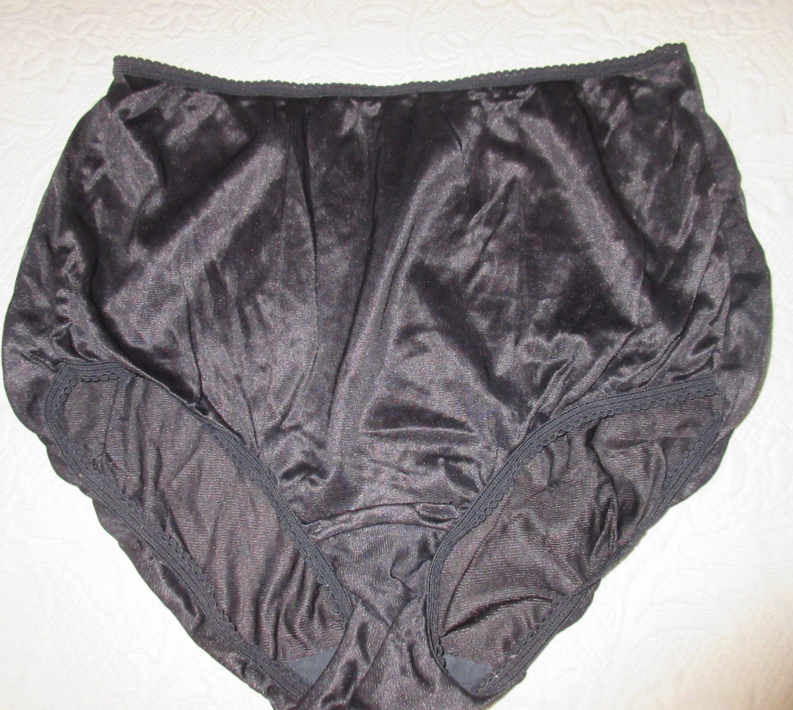 lot of 1 pr MAIDENFORM WISE BUYS COMFORT silky nylon BLACK panties 7/L UNWORN