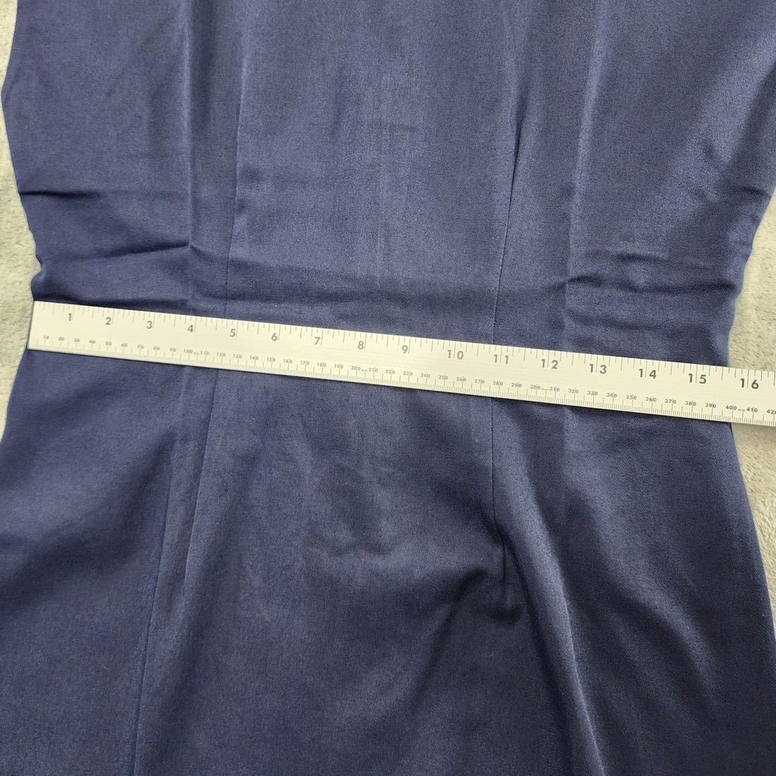 Vintage Jeffery & Dara Dress Womens 5/6 Blue Pencil Sheath Cap Sleeve Preppy