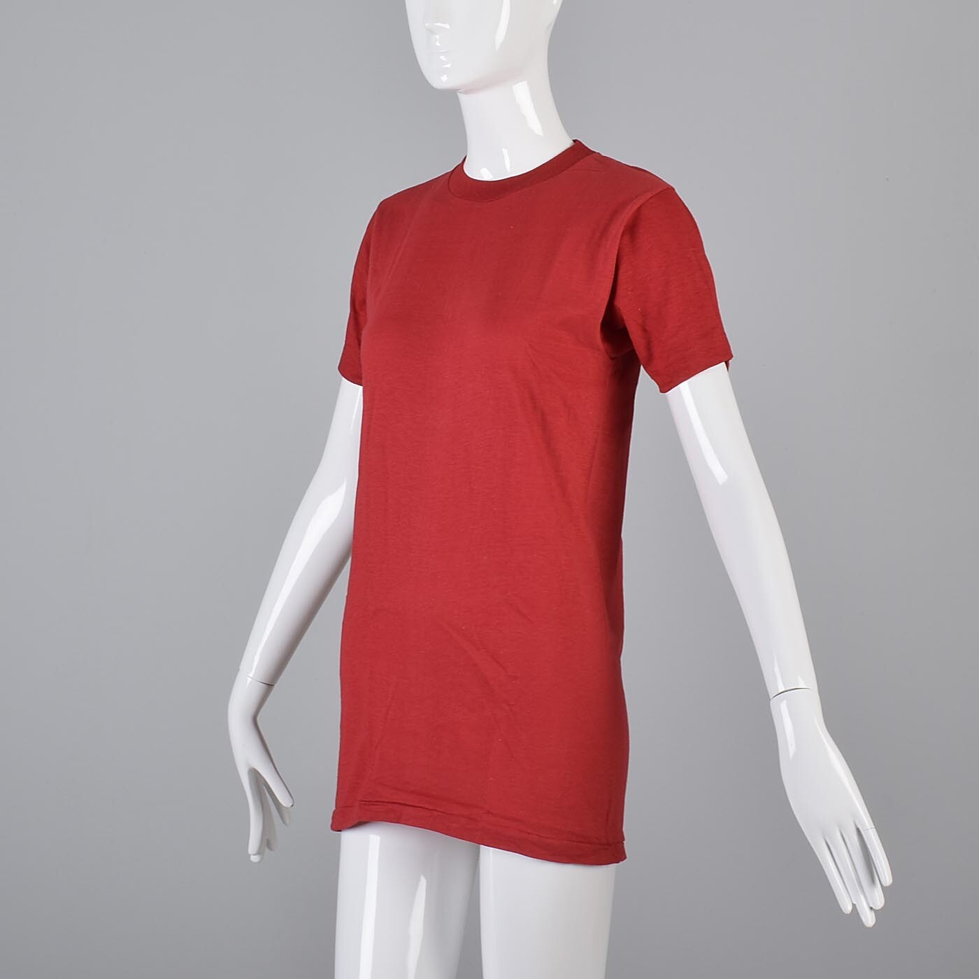 XS/S Vintage 1970s 70s Red T-Shirt Hippie Boho Casual Short Sleeve Deadstock Tee