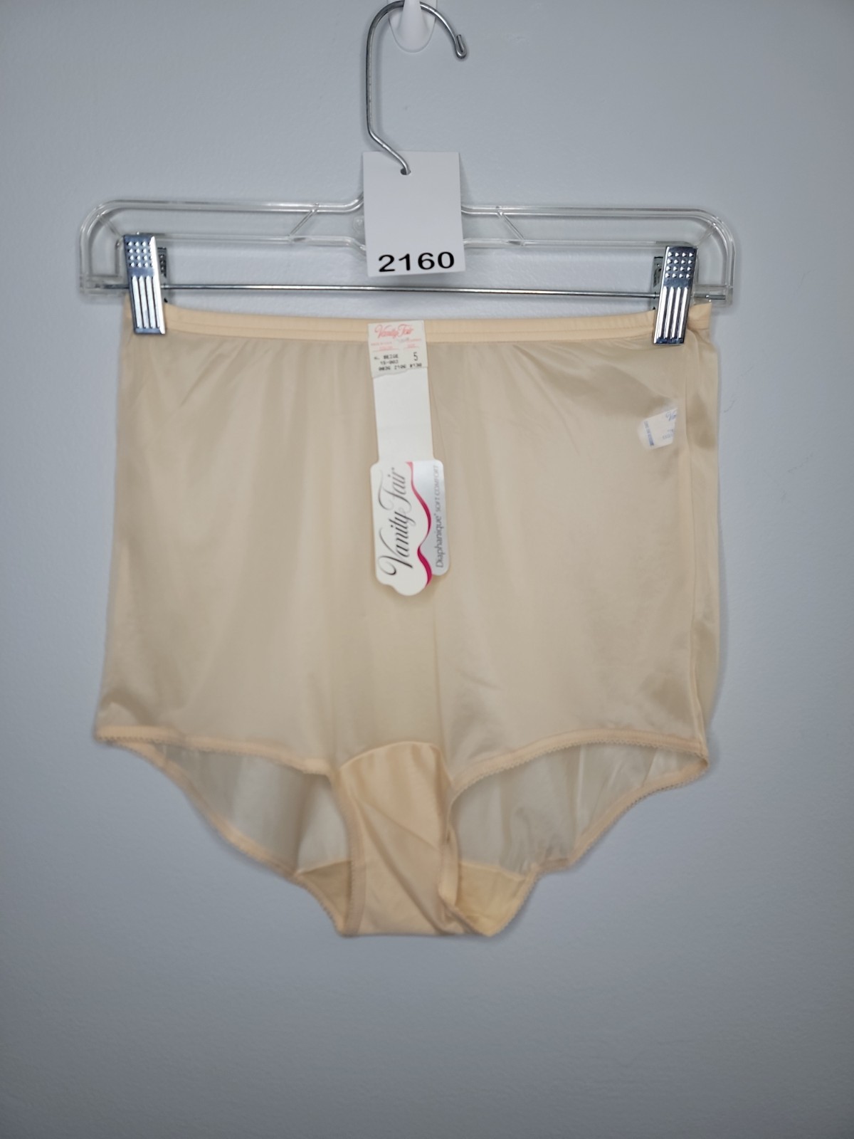 Vintage Vanity Fair Beige Tricot All Nylon Sheer Panties 15-003 Size 5