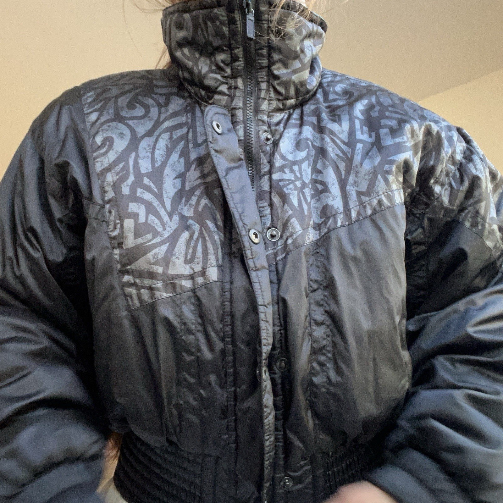 VTG 80s/90s SNUGGLER SKI JACKET – TURQUOISE LINING + GRAFFITI PRINT – MINT!