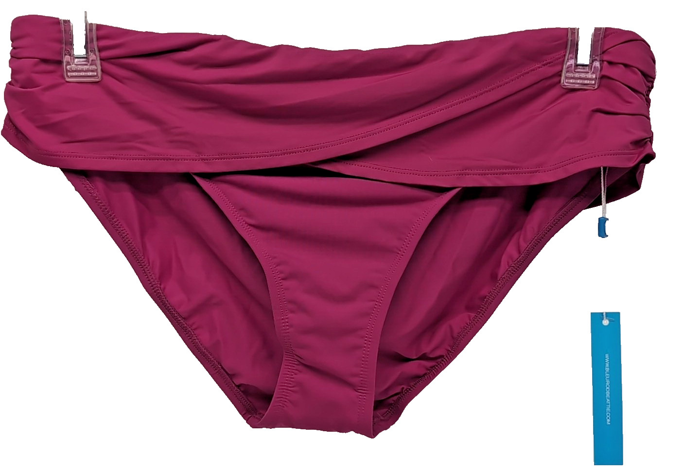 Blue Rod Beattie Women Bikini Bottom Size 14 Plus Size Waist 36 in. Maroon S-173