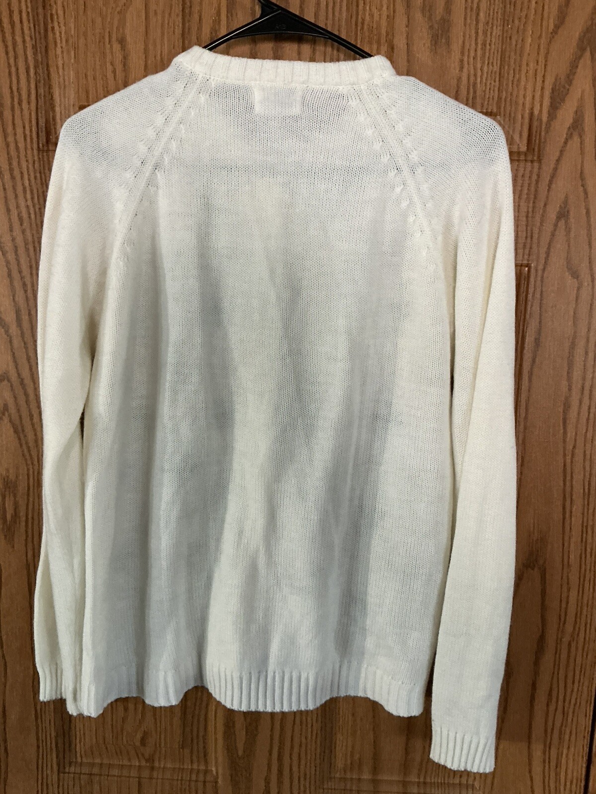 Vintage Kingsley Cardigan Sweater Medium VGUC White Floral Design