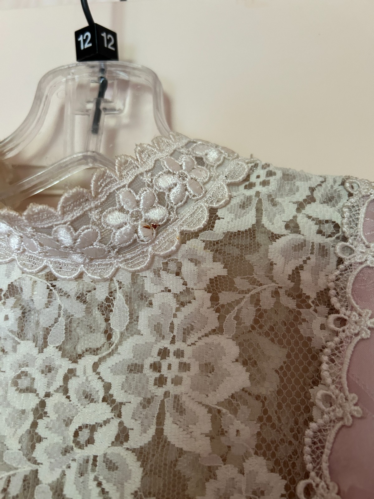Scott McClintock pink cream brocade lace peplum bow midi dress bridal
