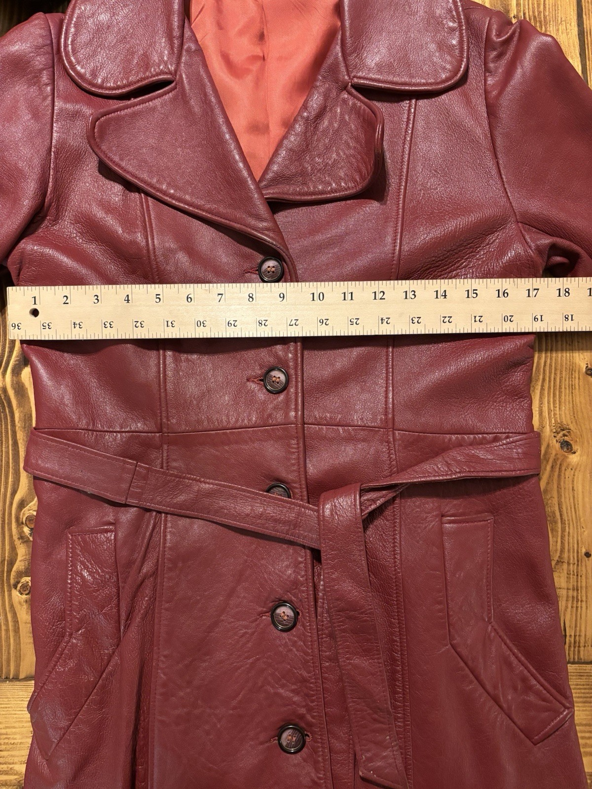 Vtg Leathers by New England Sports Wear Co Leather Trench Coat Women’s Medium
