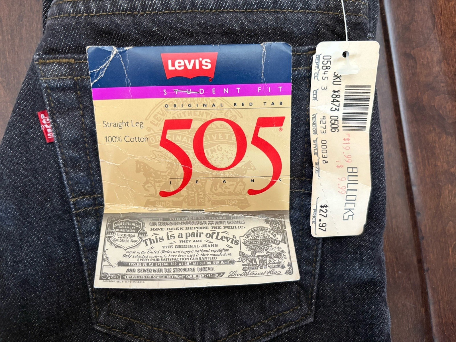 Vintage Levi’s 505 Student Fit Jeans – Deadstock (1988) – 27×32 – Made in USA