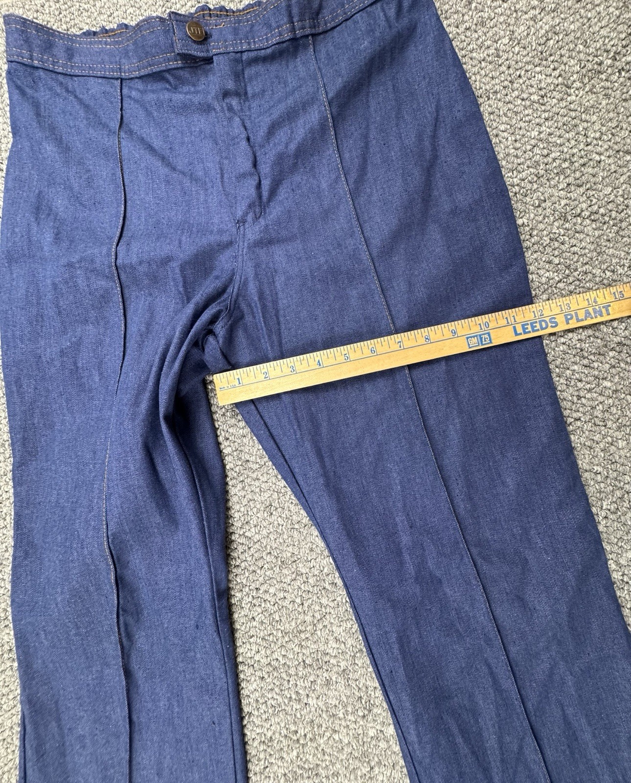 MINT VTG 70s Sears JTF High Rise Blue Denim Jeans Women’s 32×33 Flare Talon Zip