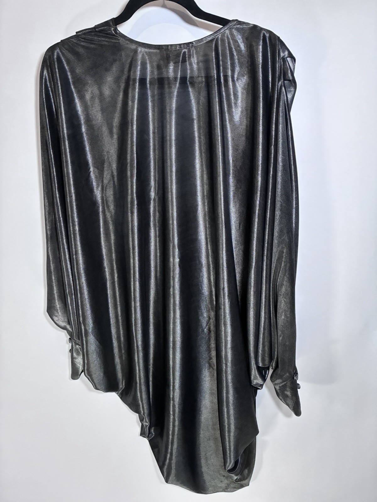 Vintage 80s Silver Batwing Size 15 /16 Top