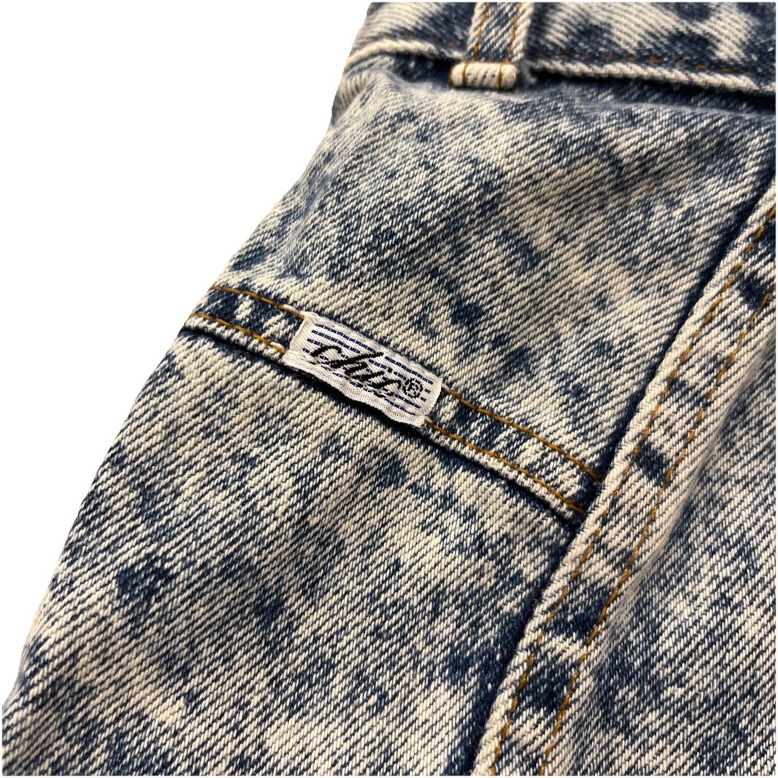 VTG 90s Acid Wash Denim Shorts Chic 15 Inch Inseam High Waist Jean Shorts S USA
