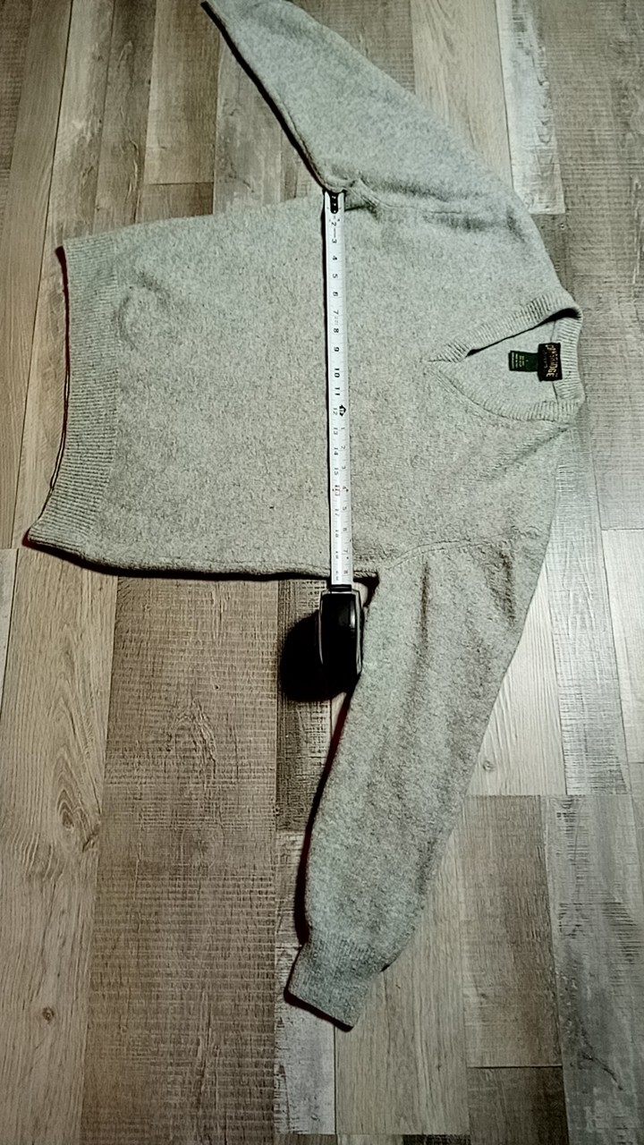 Women’s Cambridge Sweater Pullover Wool Blend Size Large Grey Made In Italy