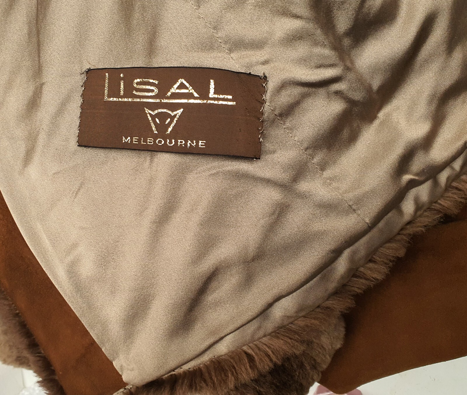 Vintage Lisal Melbourne 1970s Afghan Suede Coat with Lambs Wool Cuffs Collar SzS