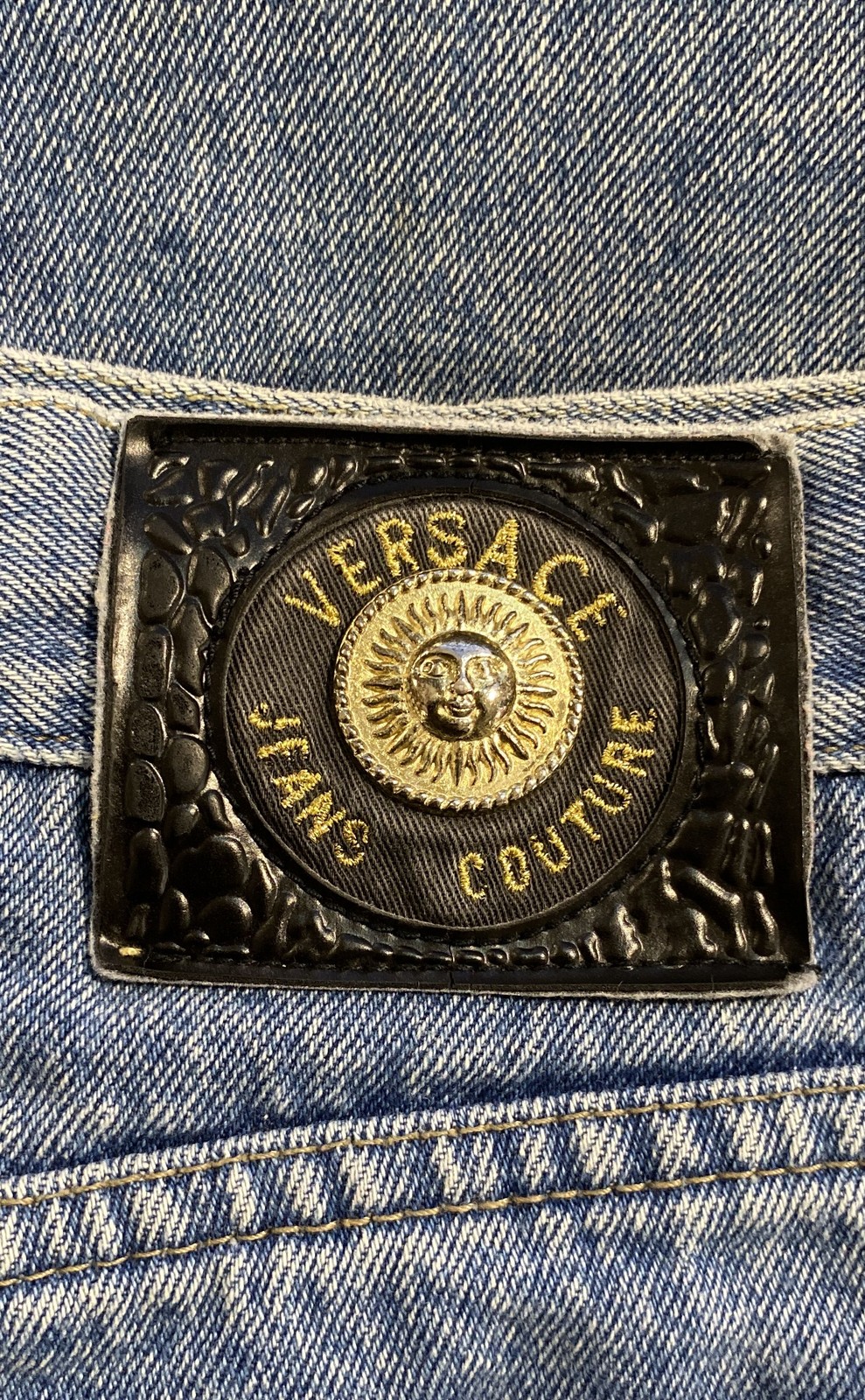 Vintage 90s Versace Jeans Couture Women’s Blue Straight High Rise Jeans Sz 29